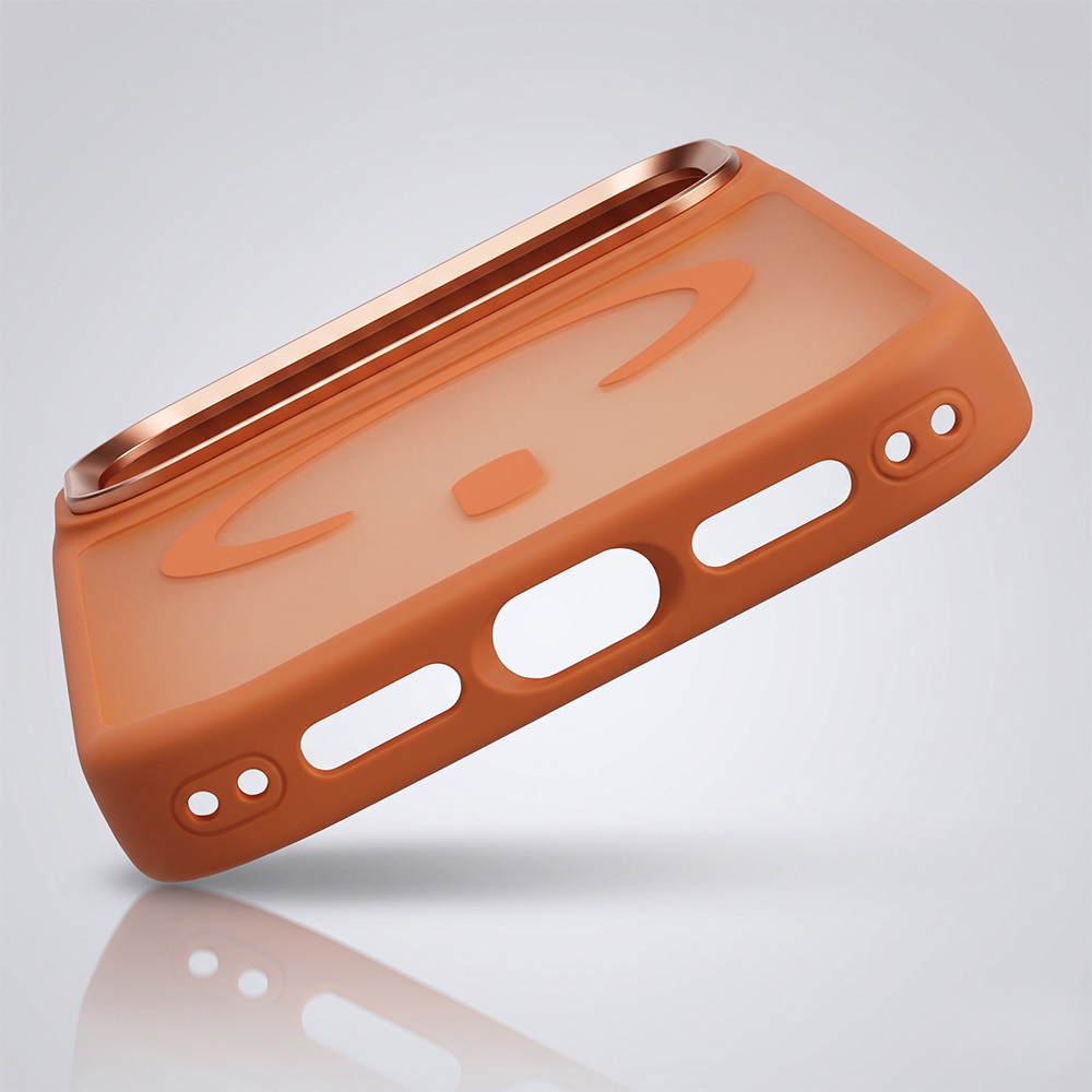 Liavec Cloudy Case with Metal Camera Frame for Apple iPhone 17 Pro Max orange (Camera Control Button)