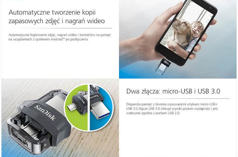 SanDisk 128GB Ultra Dual m3.0 USB 3.0 / micro-USB Flash Drive