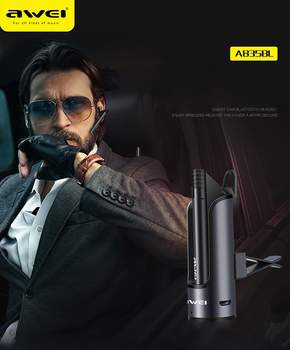 Awei Bluetooth Headset A835BL with a holder and power bank Rose gold