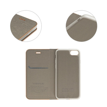 Kabura Vennus Book z ramką do Iphone 13 szara