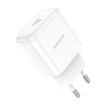 Borofone Ładowarka sieciowa BN3 Premium - Typ C - QC 3.0 PD 2.0 20W biała