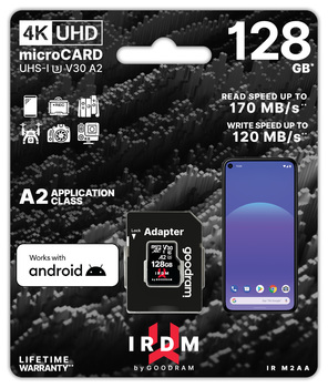 Karta pamięci micro sd GOODRAM IRDM - 128GB z adapterem UHS I U3 V30 A2 170MB/s