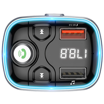 Borofone Transmiter FM BC32 Sunlight MP3, Bluetooth - 2xUSB + microSD - QC 3.0 18W 2,4A czarny