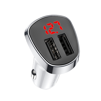 Borofone Car charger BZ15 Auspicious - 2xUSB - 2,4A with USB to MicroUSB cable white