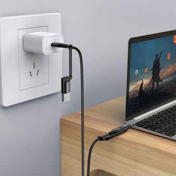 KAKU Kabel KSC-654 Tuojie 4 w 1 - USB + Typ C na Typ C + Lightning - 1,2 metra czarny