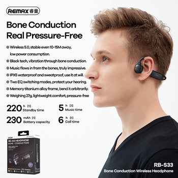 REMAX Bluetooth Sport headphones - RB-S33 Black