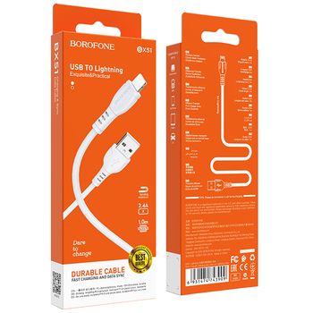 Borofone Cable BX51 Triumph - USB to Lightning - 2,4A 1 metre white
