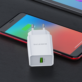 Borofone Wall charger BN5 Jingrui - USB - QC 3.0 18W white