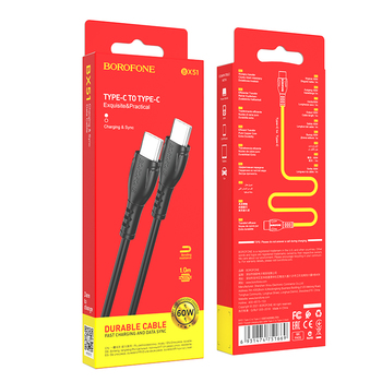 Borofone Cable BX51 Triumph - Type C to Type C - 60W 1 metre black