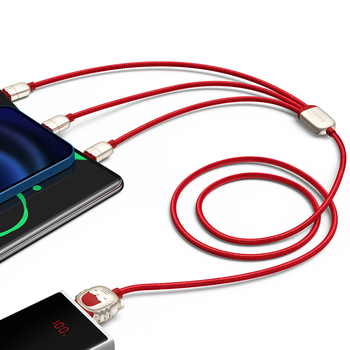 Baseus Cable Year of the Tiger 3 in 1 - USB to Type C, Lightning, Micro USB - 3,5A 1,2 metres (CASX010009) red