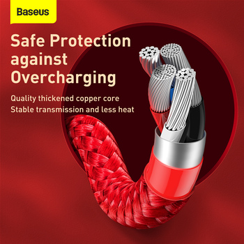 Baseus Cable Year of the Tiger 3 in 1 - USB to Type C, Lightning, Micro USB - 3,5A 1,2 metres (CASX010009) red
