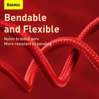 Baseus Cable Year of the Tiger 3 in 1 - USB to Type C, Lightning, Micro USB - 3,5A 1,2 metres (CASX010009) red