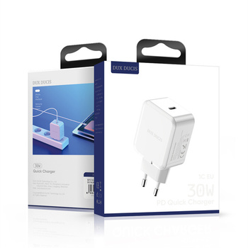 Ładowarka sieciowa Dux Ducis C100 - Typ C - PD 30W 3A biała