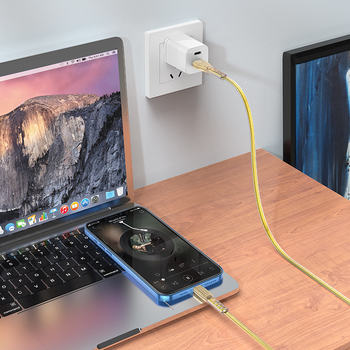 Borofone Cable BU31 Clear Shadow Jelly - USB to Micro USB - 2,4A 1 metre gold
