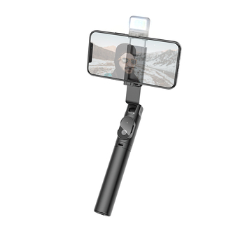 Borofone Uchwyt Selfie BY8 Magic Fill Light bluetooth ze statywem i pilotem czarny