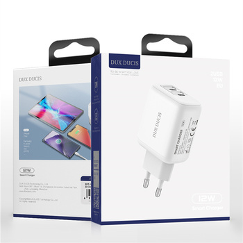 Ładowarka sieciowa Dux Ducis C10 - 2xUSB - 12W 2,4A biała