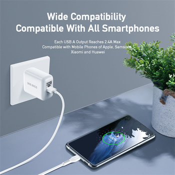 Ładowarka sieciowa Dux Ducis C10 - 2xUSB - 12W 2,4A biała