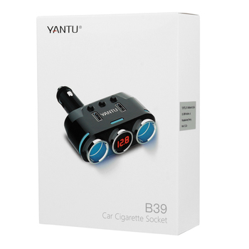 Car Cigarette Lighter Socket Splitter B39 Type B - 2 sockets + 2xUSB - 2,1A 100W with display