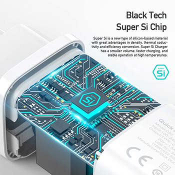 Ładowarka sieciowa Dux Ducis C80 Super Si - USB + Typ C - PD 30W QC 3.0 18W 3A biała