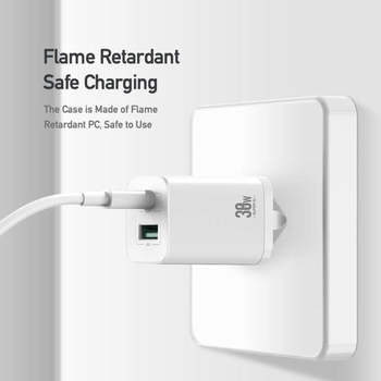 Ładowarka sieciowa Dux Ducis C80 Super Si - USB + Typ C - PD 30W QC 3.0 18W 3A biała