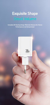 Ładowarka sieciowa Dux Ducis C80 Super Si - USB + Typ C - PD 30W QC 3.0 18W 3A biała