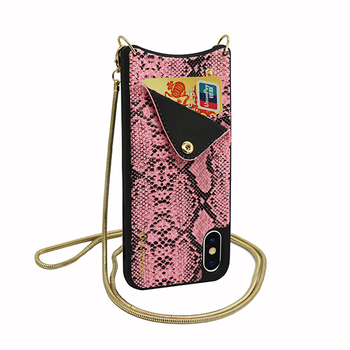 TOREBKA SNAKE Etui Skórzane do IPHONE XS MAX Różowa