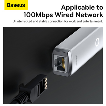 Baseus Adapter Lite Series - USB na RJ45 - 100 Mbps (WKQX000002) biały