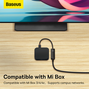 Baseus Adapter Lite Series - USB na RJ45 - 100 Mbps (WKQX000001) czarny