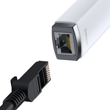 Baseus Adapter Lite Series - Typ C na RJ45 - 100 Mbps (WKQX000202) biały