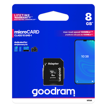 Karta pamięci micro sd GOODRAM -   8GB z adapterem