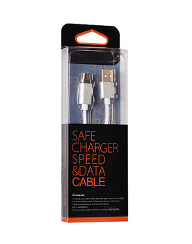 Kabel Magnetyczny TYP 1 - USB na Micro USB - rozpinane złącze 1 Metr SREBRNY (blister)