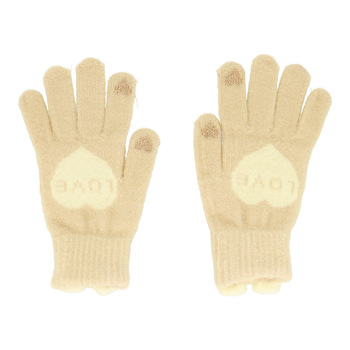 Rękawiczki do ekranów dotykowych LOVE BEŻOWE