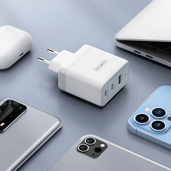 Dux Ducis Duzzona ładowarka sieciowa T1 GaN - USB + 2xTyp C - PD 65W biała