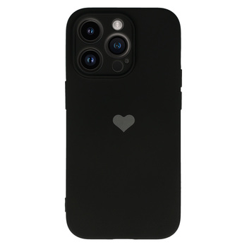 Vennus Silicone Heart Case do Iphone 13 Pro wzór 1 czarny