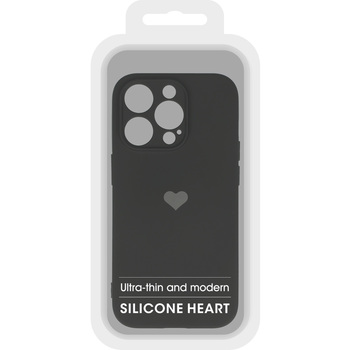 Vennus Silicone Heart Case do Iphone 13 Pro wzór 1 czarny