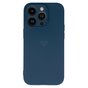Vennus Silicone Heart Case for Iphone 14 Pro Max design 1 navy