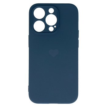 Vennus Silicone Heart Case for Iphone 14 Pro Max design 1 navy