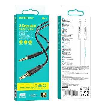 Borofone Kabel AUX BL16 - jack 3,5mm na jack 3,5mm - 1 metr czarny