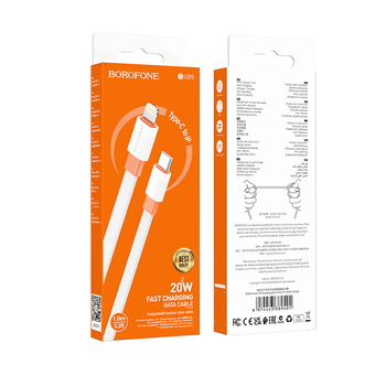 Borofone Cable BX89 Union - Type C to Lightning - PD 20W 1 metre white-orange
