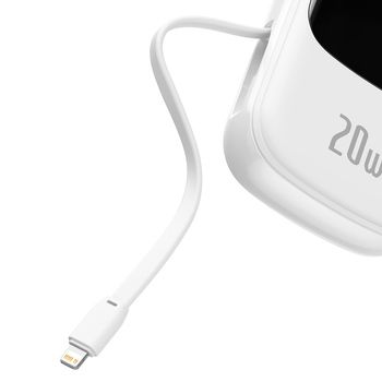 Baseus Power Bank 20000mAh Qpow Pro - USB + Type C - PD 20W with Lightning cable (PPQD060202) white