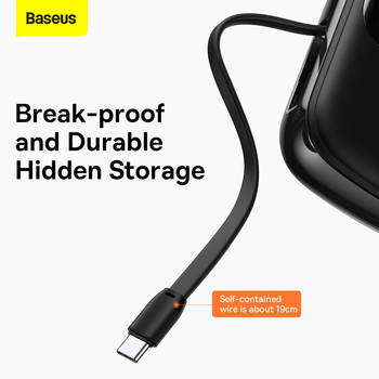 Baseus Power Bank 20000mAh Qpow Pro - USB + Type C - PD 22,5W with Type C cable (PPQD060301) black