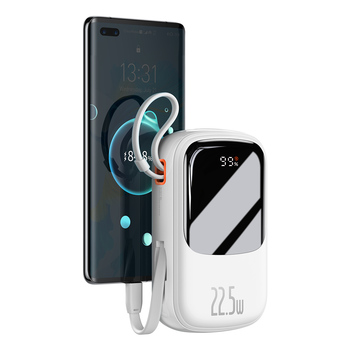 Baseus Power Bank 20000mAh Qpow Pro - USB + Type C - PD 22,5W with Type C cable (PPQD060302) white