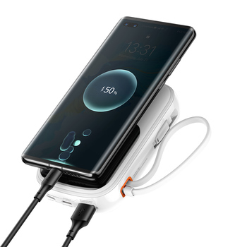 Baseus Power Bank 20000mAh Qpow Pro - USB + Type C - PD 22,5W with Type C cable (PPQD060302) white