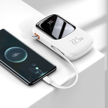 Baseus Power Bank 20000mAh Qpow Pro - USB + Type C - PD 22,5W with Type C cable (PPQD060302) white