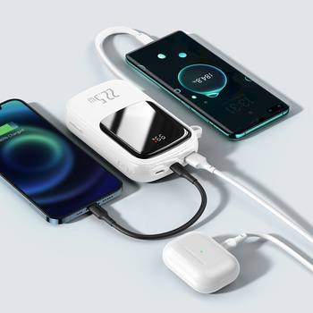 Baseus Power Bank 20000mAh Qpow Pro - USB + Type C - PD 22,5W with Type C cable (PPQD060302) white
