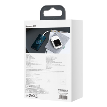 Baseus Power Bank 20000mAh Qpow Pro - USB + Type C - PD 22,5W with Type C cable (PPQD060302) white