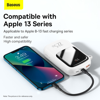 Baseus Power Bank 20000mAh Qpow Pro - USB + Type C - PD 22,5W with Type C cable (PPQD060302) white