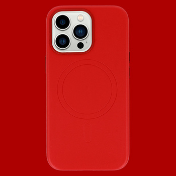 MagSafe Leather Case Iphone 14 Czerwony