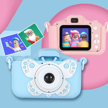 Aparat fotograficzny, kamera dla dzieci C9 Butterfly niebieski