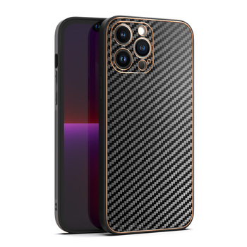 TEL PROTECT Leather Carbon Case for Iphone 11 Pro Black
